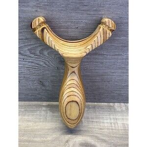 Handmade Laminated Wood Slingshot – Custom Birch Ply Frame – Flat Band Ready
